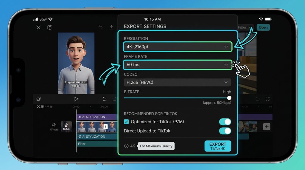 CapCut Settings Export AI Videos 202606161331 – VidAU.ai capcut settings to export ai videos for tiktok