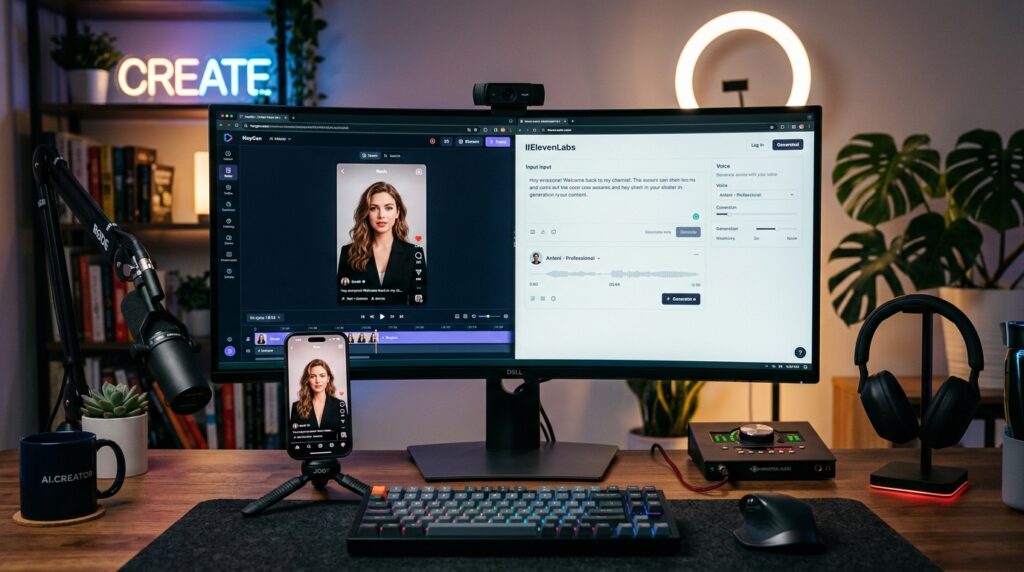 Creator desk editing AI avatar 202606191332 – VidAU.ai Creator desk editing AI avatar 202606191332