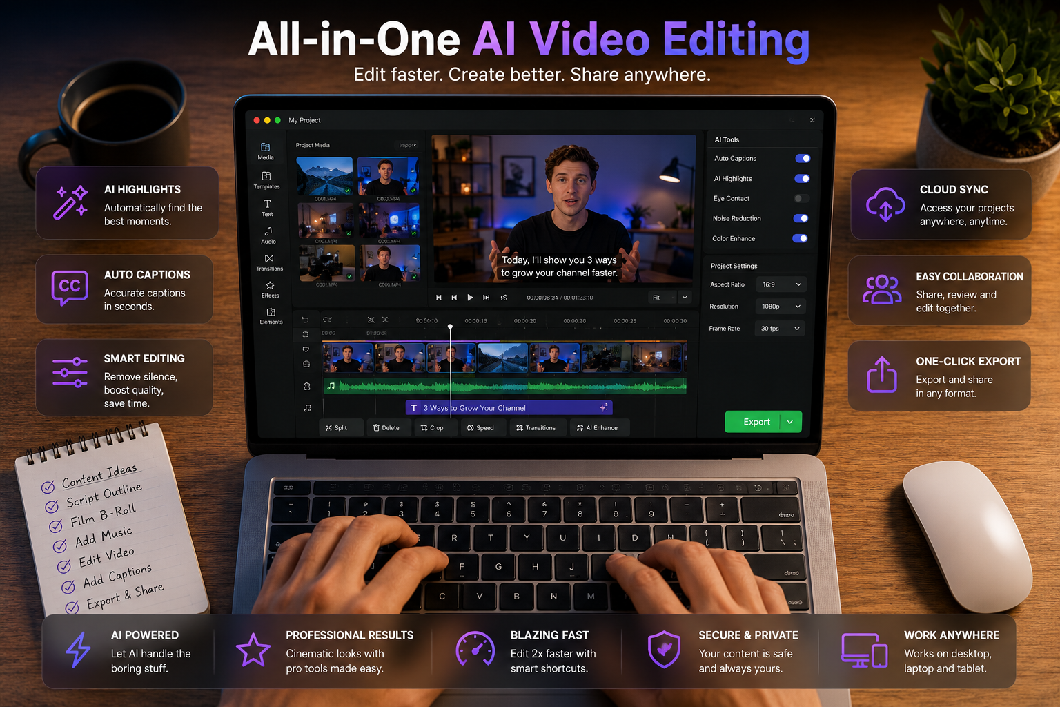Veedio for video editing – VidAU.ai Veedio for video editing