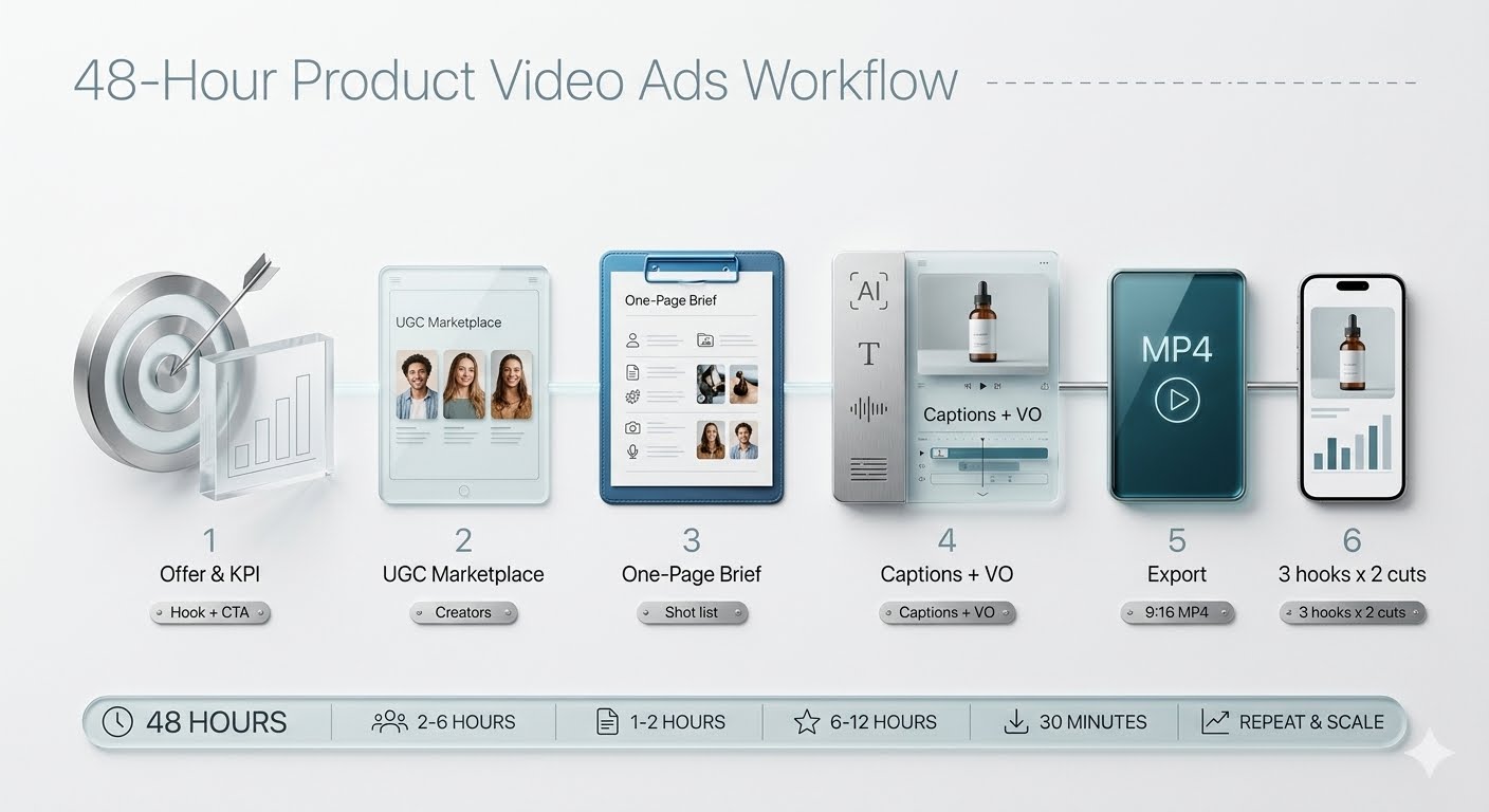 Product video ads workflow for quick UGC production – VidAU.ai Product video ads workflow for quick UGC production